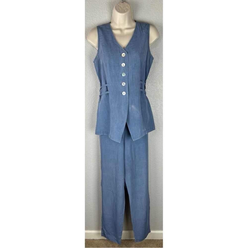 All That Jazz Vintage 90s Womens Vest and Pant Suit Resortwear, size Small 5/6 - Picture 2 of 15